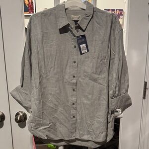 Oversized fit Gray Button-Up Shirt